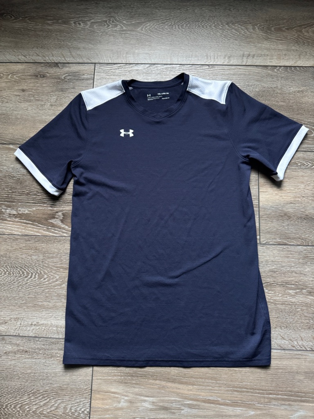 Under Armour Navy Short Sleeve Performance Tee with White Accents
